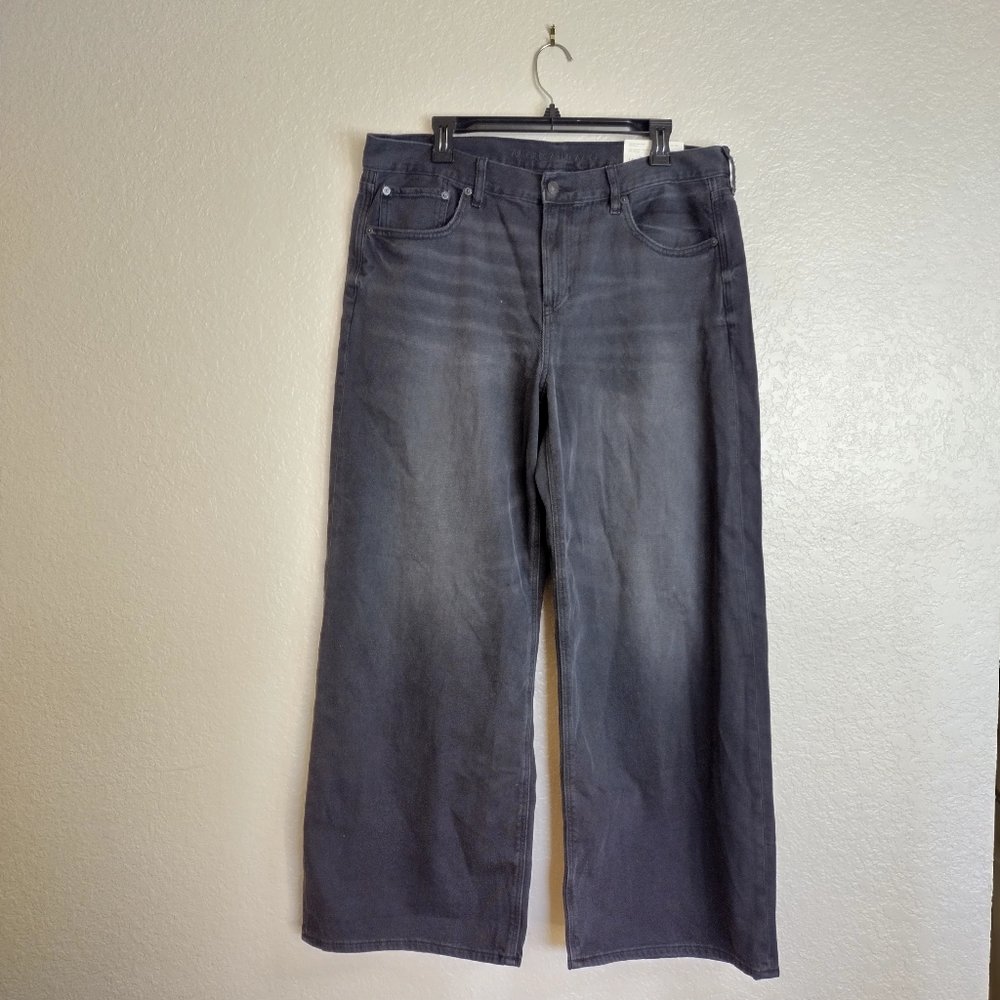 NWT American eagle low rise skater jean in black Sz 14 Petite